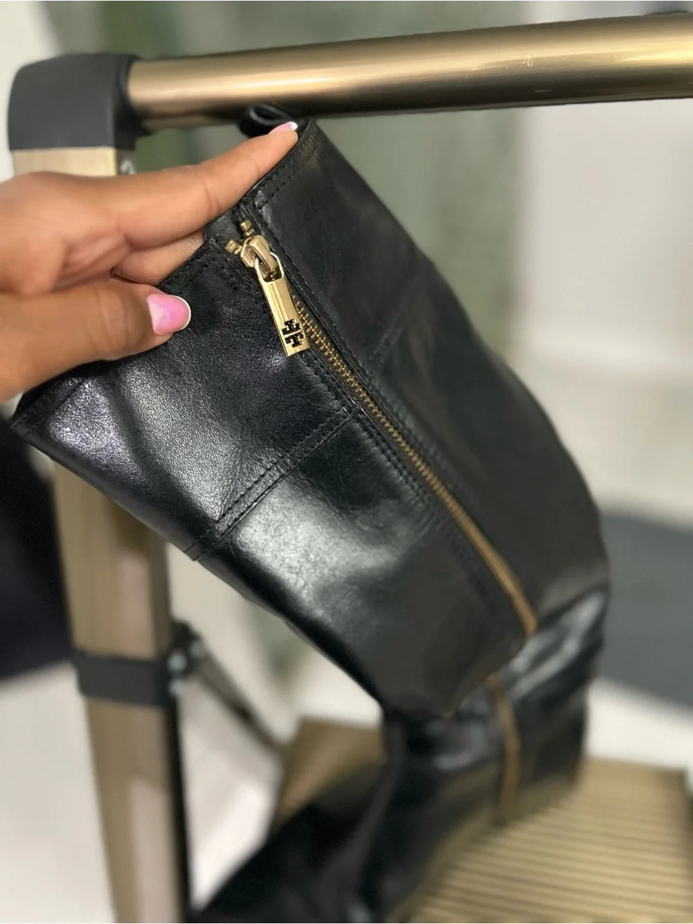 Like New! Tory Burch Black Leather Riding Boots